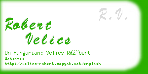 robert velics business card